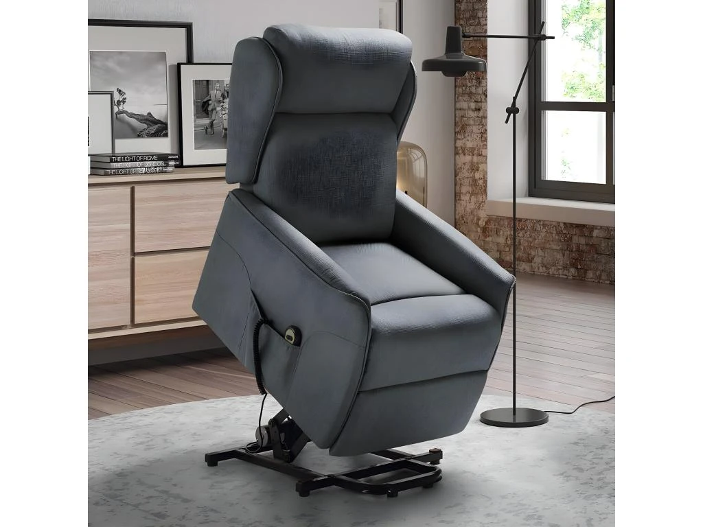 TABAGON - Fauteuil Relax Et Releveur Bleu – Image 2