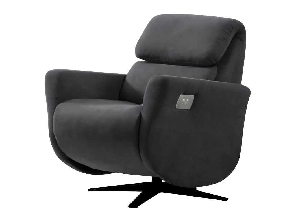 GALAXIE - Fauteuil Relax Electrique Tissu Gris FoncĂ© â Image 2