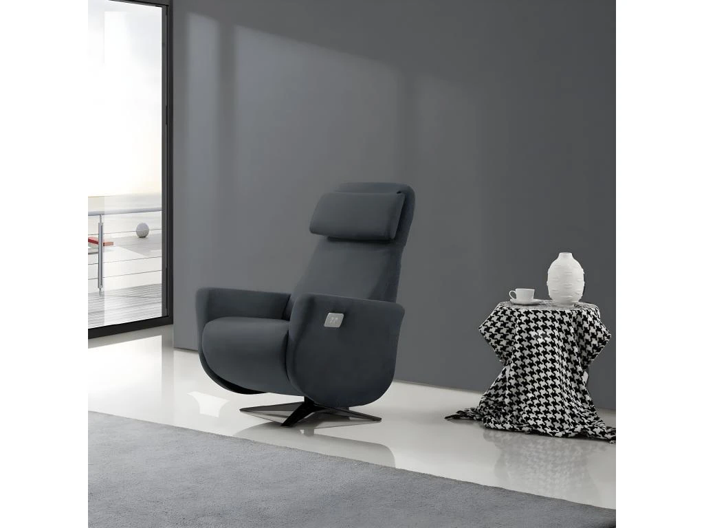 GALAXIE - Fauteuil Relax Electrique Tissu Gris FoncĂ© â Image 3