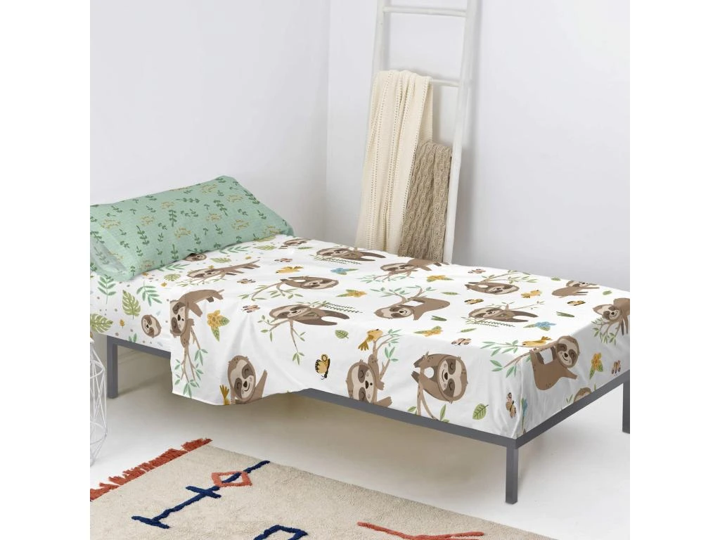 Parure Drap 180x270 Cm Happy Sloth