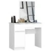 TOLIO - Coiffeuse Style Moderne Chambre à Coucher - 142x90x50 - 2 Grands Tiroirs - Bureau