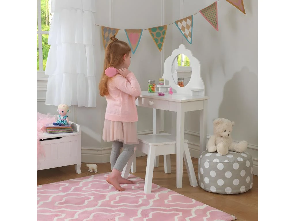 Coiffeuse En Bois Et Tabouret Pour Enfant Lisa â Image 2