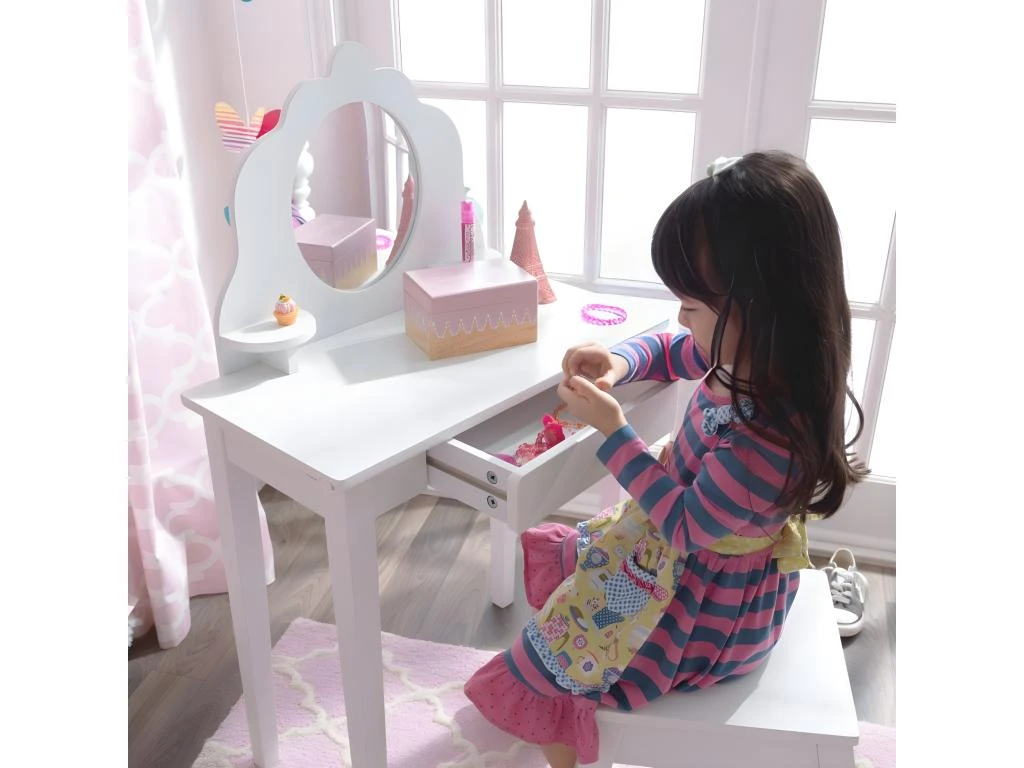 Coiffeuse En Bois Et Tabouret Pour Enfant Lisa â Image 4