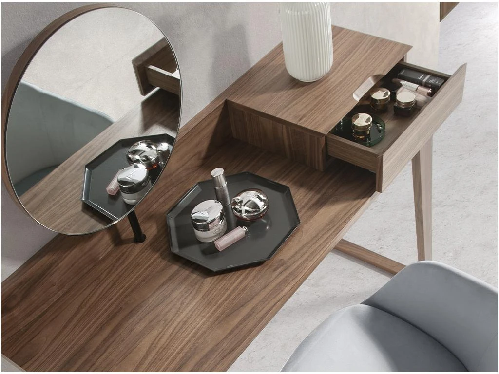 Coiffeuse En Bois De Noyer Avec Miroir 7000 ANGEL CERDA – Image 10