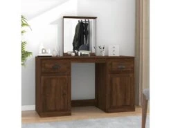 Coiffeuse Avec Miroir ChĂȘne Marron 130x50x132,5 Cm