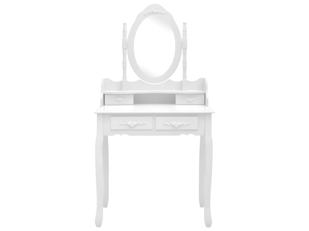 Ensemble De Coiffeuse Avec Tabouret 75 X 69 X 140cm Blanc 02_0006379 â Image 3
