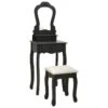 Coiffeuse Table De Maquillage Design Meuble Mobilier De Chambre Avec Tabouret 50 X 59 X 36 Cm Noir 02_0006331