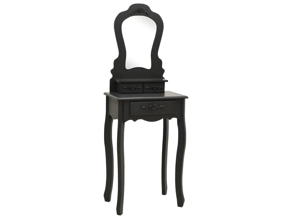 Coiffeuse Table De Maquillage Design Meuble Mobilier De Chambre Avec Tabouret 50 X 59 X 36 Cm Noir 02_0006331 â Image 2