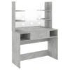 Coiffeuse Table De Maquillage Design Meuble Mobilier De Chambre éclairage Led 100 X 40 X 135 Cm MDF Gris Béton 02_0006399