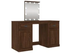 Coiffeuse Avec Led 130 X 50 X 132,5 Cm Chêne Marron 02_0006370