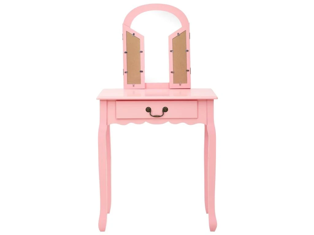 Coiffeuse Et Tabouret 65 X 36 X 128 Cm Bois MDF Rose 02_0006382 â Image 2