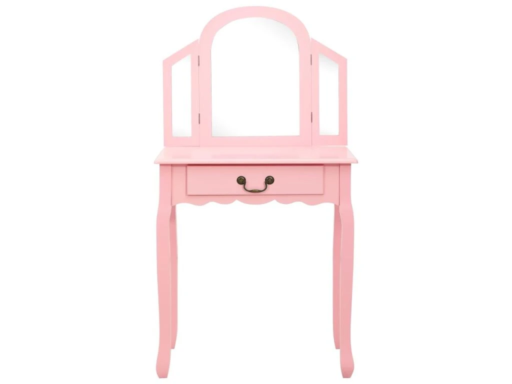 Coiffeuse Et Tabouret 65 X 36 X 128 Cm Bois MDF Rose 02_0006382 â Image 3