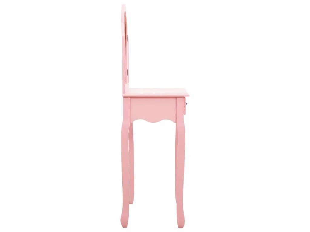 Coiffeuse Et Tabouret 65 X 36 X 128 Cm Bois MDF Rose 02_0006382 â Image 5
