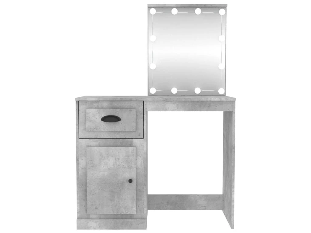 Coiffeuse Table De Maquillage Design Meuble Mobilier De Chambre Avec Led 90 X 50 X 132,5 Cm Bois D'ingĂ©nierie Gris 02_0006313 â Image 2