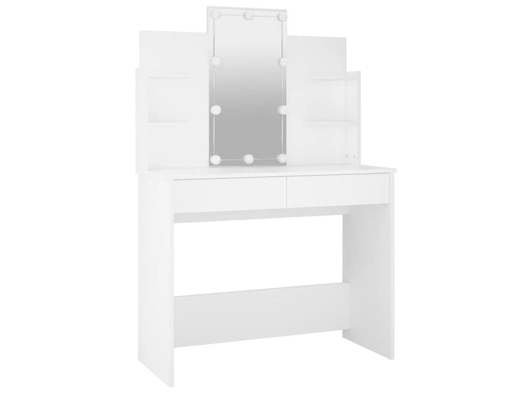 Ensemble De Coiffeuse Avec Led Blanc 96 X 40 X 142 Cm Bois D'ingĂ©nierie Blanc 02_0006288 â Image 4