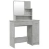 Coiffeuse Table De Maquillage Design Meuble Mobilier De Chambre Avec Miroir 86,5 X 35 X 136 Cm Gris 02_0006396