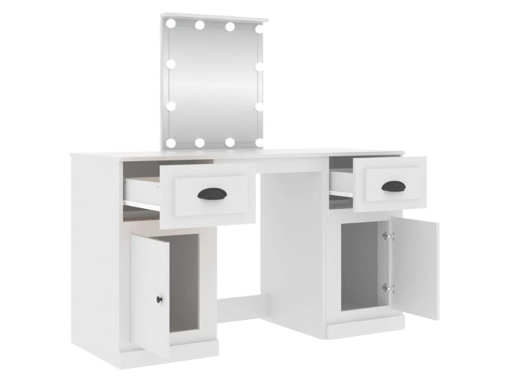 Coiffeuse Design Avec Led 130 X 50 X 132,5 Cm Blanc 02_0006317 â Image 3