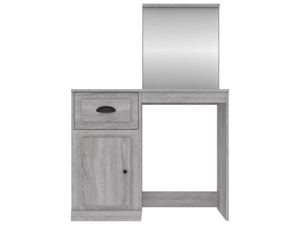 Coiffeuse Avec Miroir 90 X 50 X 132,5cm Bois IngĂ©nierie Gris 02_0006311 â Image 2