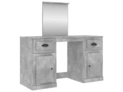 Coiffeuse Avec Miroir 130 X 50 X 132,5 Cm Gris Béton 02_0006260