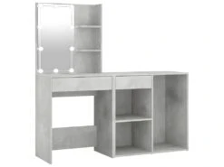 Coiffeuse à Led Avec Armoire 60 X 40 X 140 Cm Bois D'ingénierie Gris 02_0006349