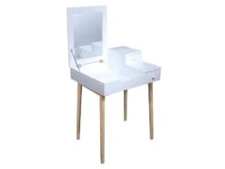 KAREN - Coiffeuse Blanche Avec Miroir Intégré