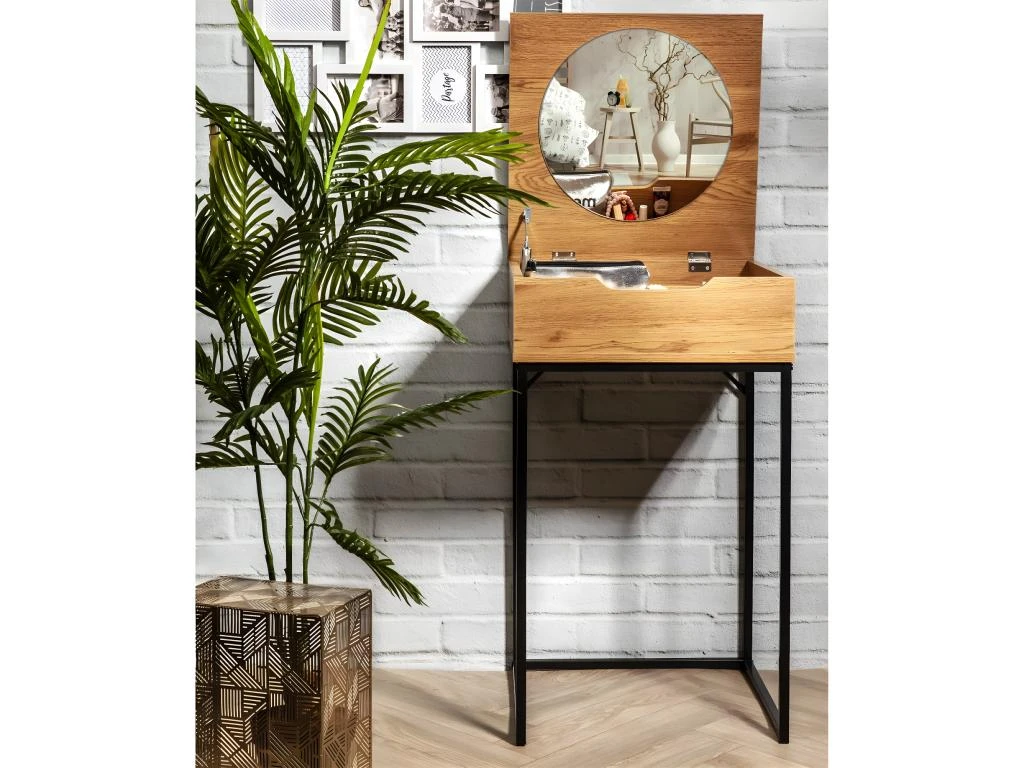 AARON - Coiffeuse Bois Avec Miroir Intégré – Image 2