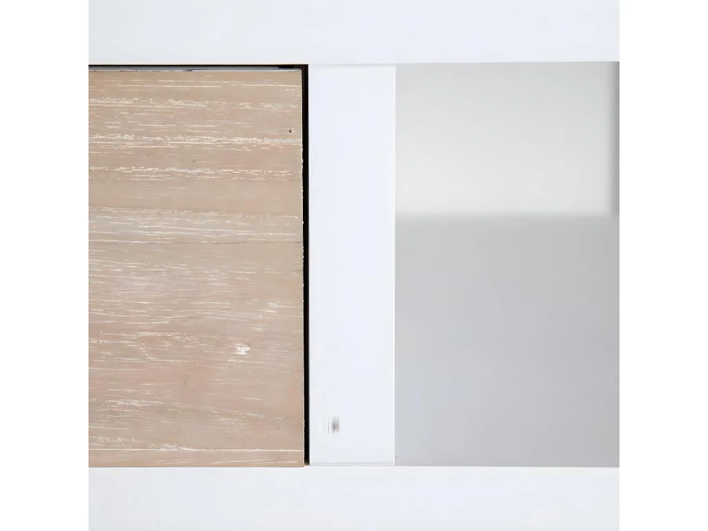 DELLA - Coiffeuse 1 Tiroir Avec Miroir Bois Massif â Image 5