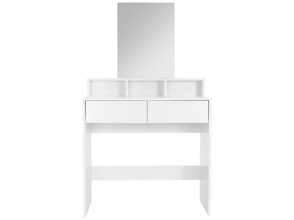 Coiffeuse Avec Miroir Tiroirs MDF Blanc 80x40x140 Cm ML-DESIGN â Image 3