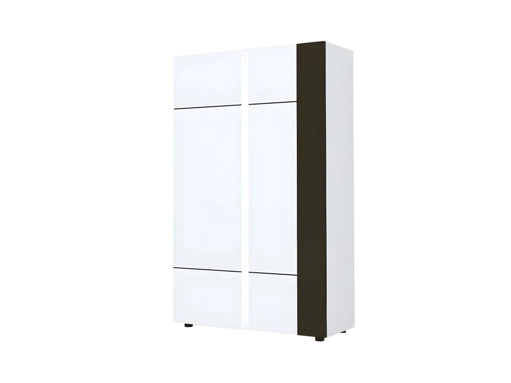 Vaisselier 2 Portes Gris/Blanc Brillant - WATOM