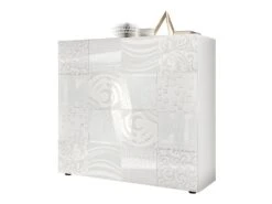 Vaisselier 2 Portes Laqué Blanc Brillant - BARI