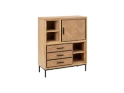 Vaisselier 1 Porte 3 Tiroirs Bois/Métal - KIPSE