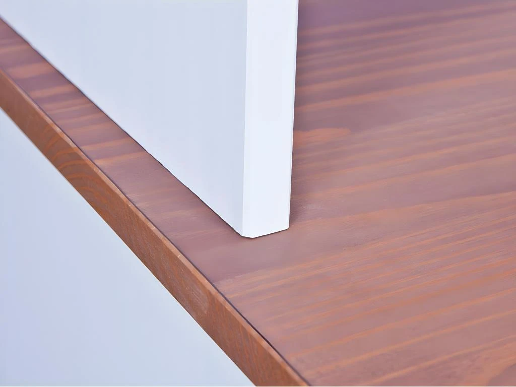 SOCOA - Buffet Vaisselier 5 Portes 6 Tiroirs Bois Massif Vernis Sepia Et Blanc â Image 4