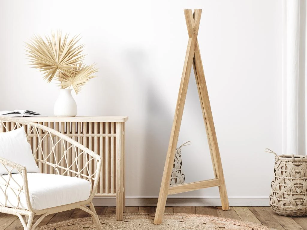 Miroir Enfant Tipi En Bois De Mindi - L. 55 X H. 120 Cm - Naturel - BATAM – Image 8