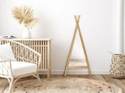 Miroir Enfant Tipi En Bois De Mindi - L. 55 X H. 120 Cm - Naturel - BATAM