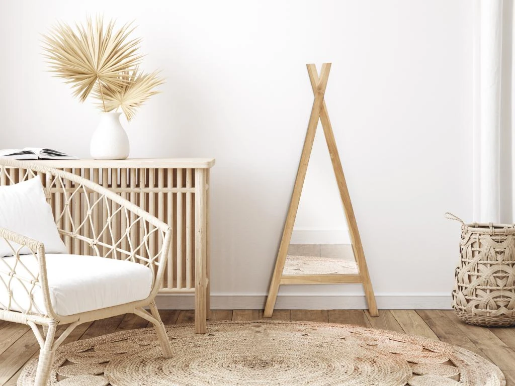 Miroir Enfant Tipi En Bois De Mindi - L. 55 X H. 120 Cm - Naturel - BATAM
