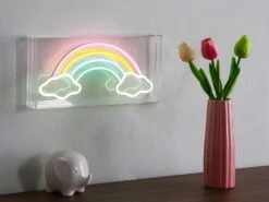 Néon Mural Ou à Poser RAINBOW - L. 30 X H. 15 Cm - LED Multicolore