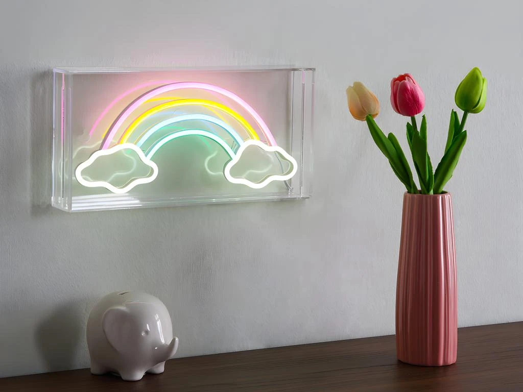 Néon Mural Ou à Poser RAINBOW - L. 30 X H. 15 Cm - LED Multicolore