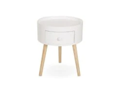 Table De Chevet Ronde DOLLY Blanche