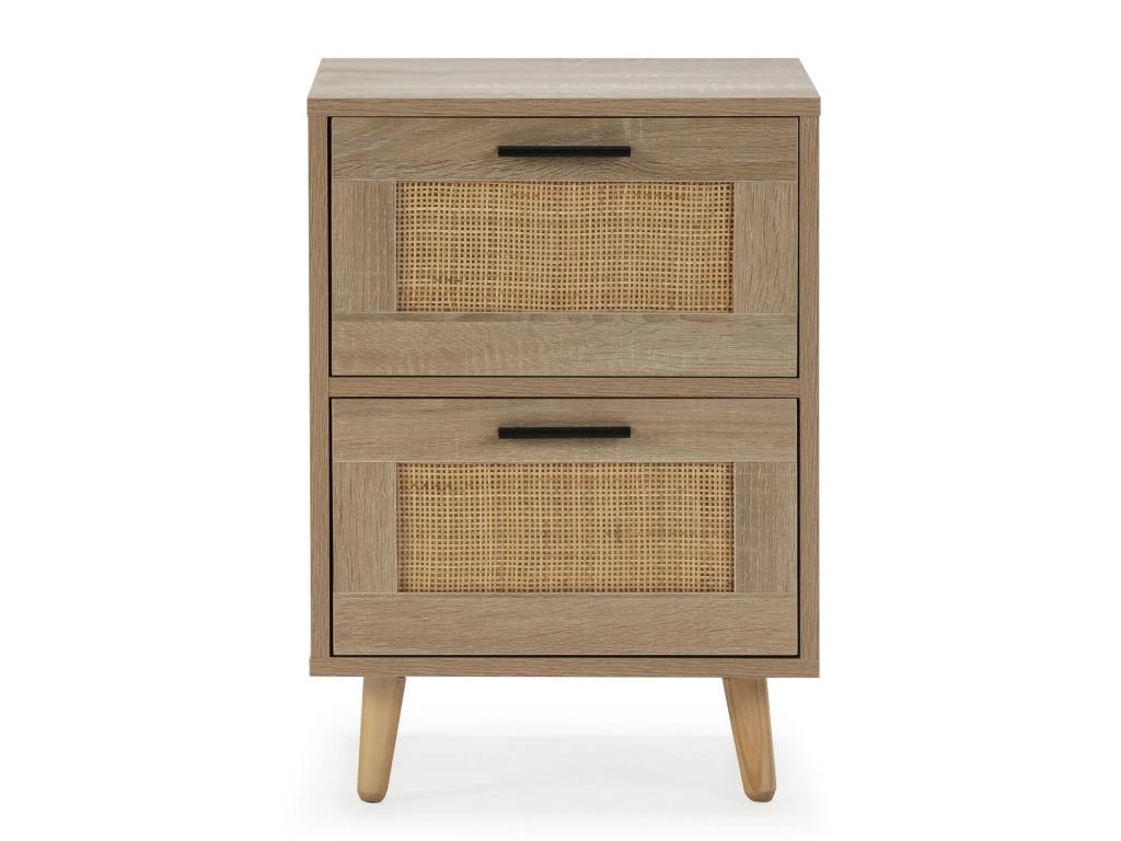 Table De Chevet Dalia 2 Tiroirs Couleur ChĂȘne, 40 X 34 X 57 Cm â Image 3