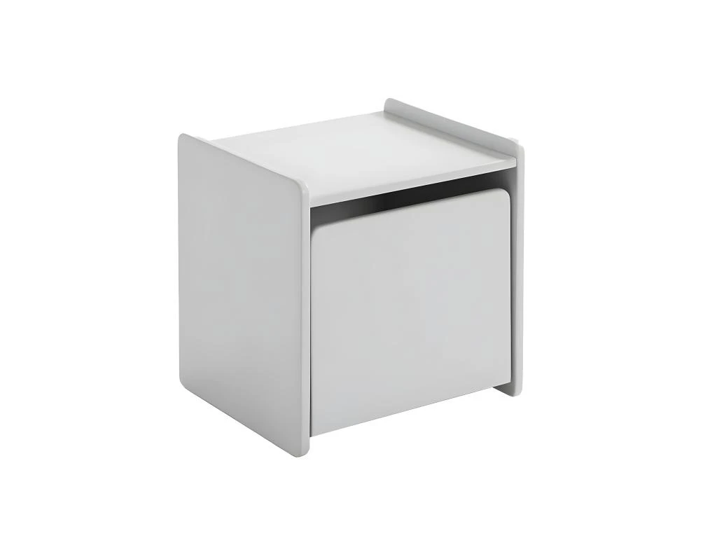 BODHI GREY - Chevet 1 Porte Avec Rebords Gris