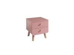 TINY PINK - Chevet 2 Tiroirs Rose Et Gold