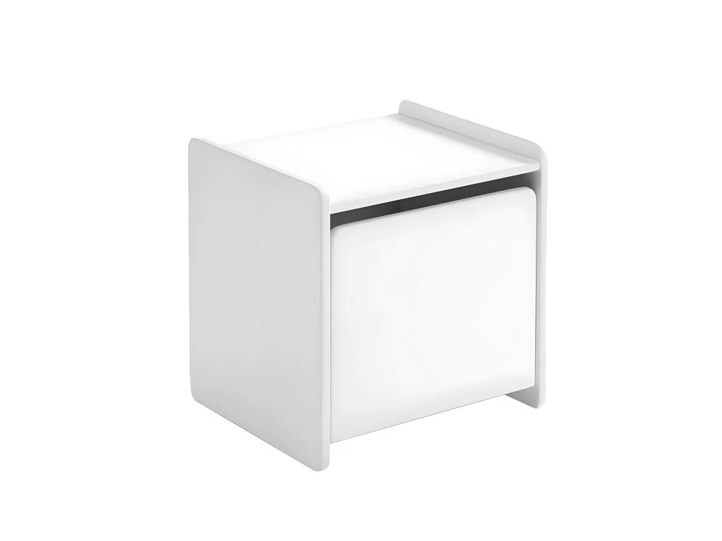 BODHI WHITE - Chevet 1 Porte Avec Rebords Blanc