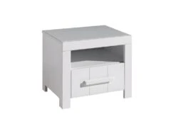 GASTON - Chevet 1 Tiroir Laqué Blanc