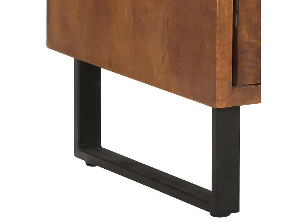 Table De Nuit Chevet Commode Armoire Meuble Chambre 40x30x50 Cm Bois De Manguier Massif 1402120 – Image 5