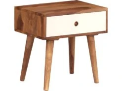 Table De Nuit Chevet Commode Armoire Meuble Chambre Bois Massif De Sesham 45 X 30 X 45 Cm 1402132