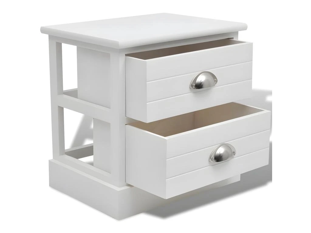 Table De Nuit Chevet Commode Armoire Meuble Chambre Blanc 1402078 – Image 3