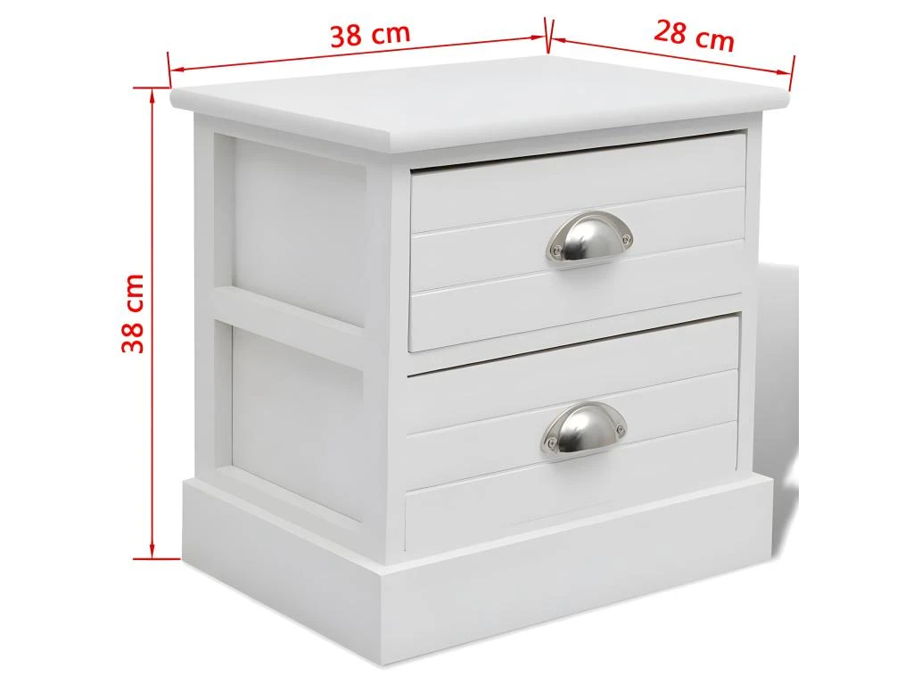 Table De Nuit Chevet Commode Armoire Meuble Chambre Blanc 1402078 – Image 5