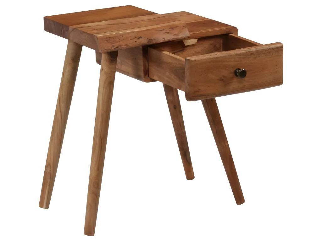 Table De Nuit Chevet Commode Armoire Meuble Chambre Bois D'acacia Massif 45 X 32 X 55 Cm 1402029 – Image 4