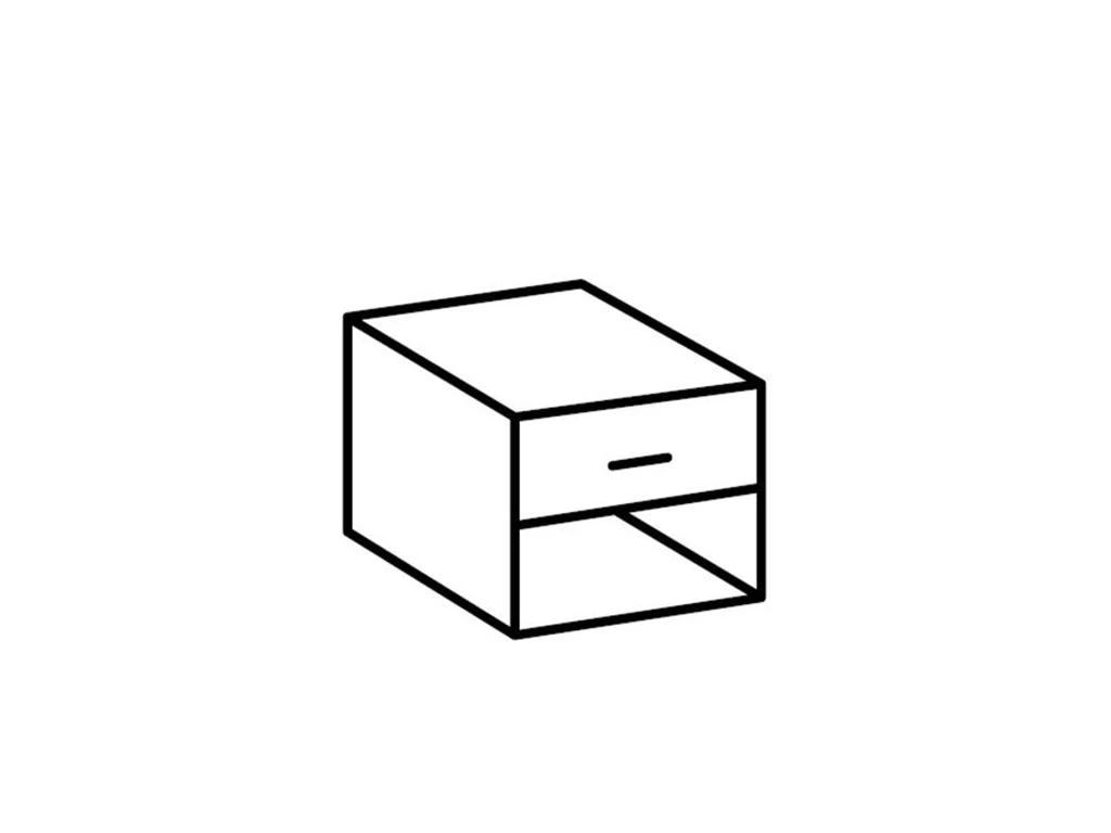 Chevet 1 Tiroir Décor Chêne Et Graphite - L46 Cm – Image 3