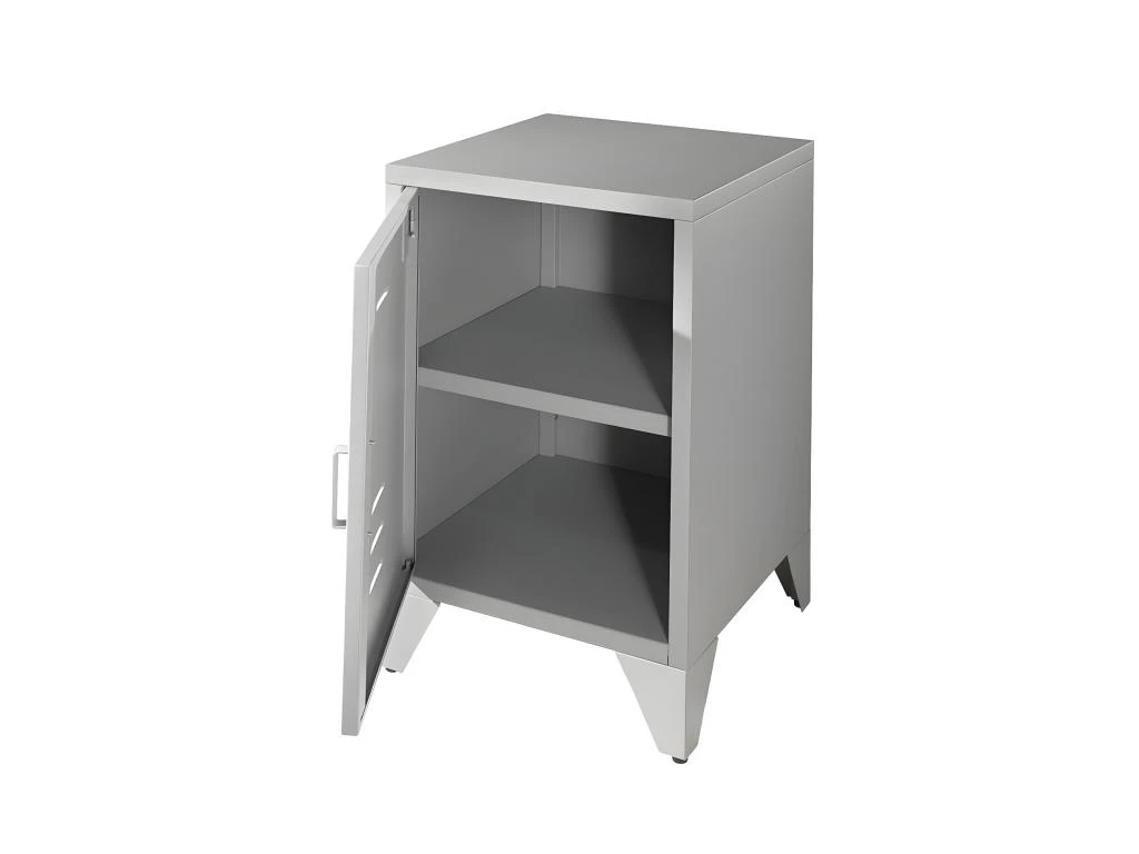 CHICAGO - Chevet 1 Porte Style Casier Industriel Métal Gris – Image 3